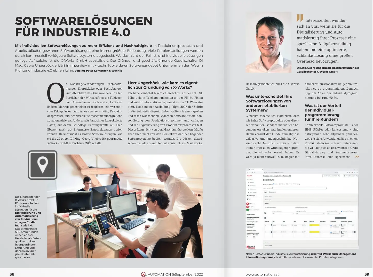 X-WORKS im großen Interview in der Automation Ausgabe 5/2022